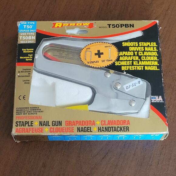 Vintage  ,lArrow Fastener T50PBN Heavy Duty Tacker And Brad Nailer - Picture 1 of 8